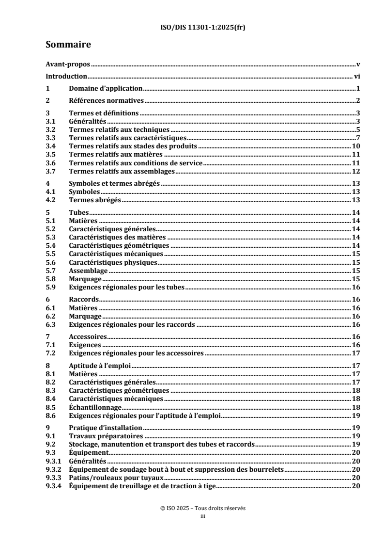 ISO/FDIS 11301-1 ISO/FDIS 11301-1 - Systèmes de canalisations pour la réhabilitation des réseaux de distribution de gaz enterrés — Partie 1: Matériau Polyéthylène (PE)/30/2025 - Page 3 preview