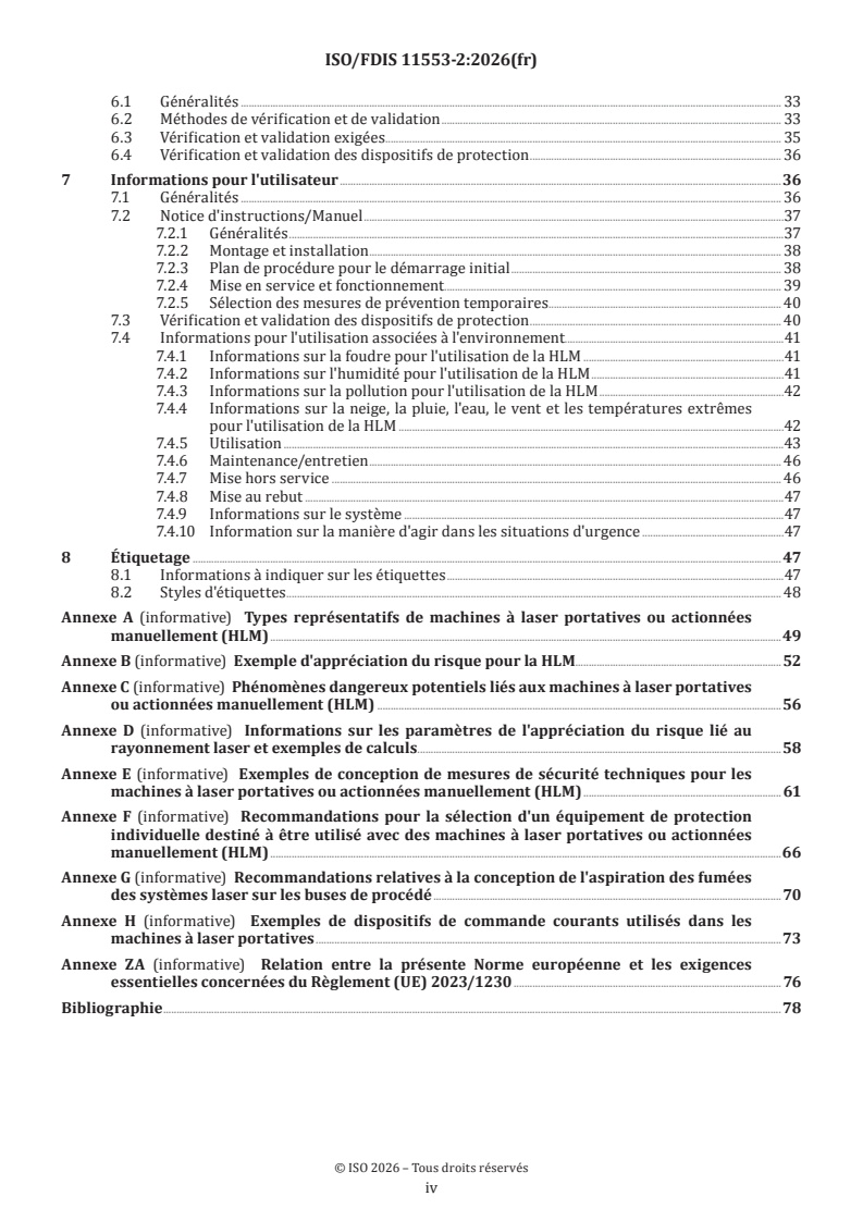 ISO/FDIS 11553-2 ISO/FDIS 11553-2 - Sécurité des machines — Machines à laser — Partie 2: Exigences de sécurité pour machines à laser portatives ou actionnées manuellement - Page 4 preview