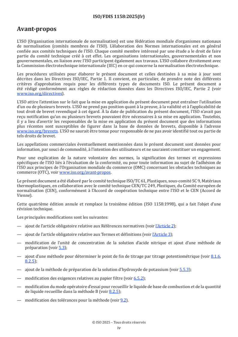 ISO/FDIS 1158 ISO/FDIS 1158 - Plastiques — Homopolymères et copolymères de chlorure de vinyle — Dosage du chlore
Released:6. 01. 2026 - Page 4 preview