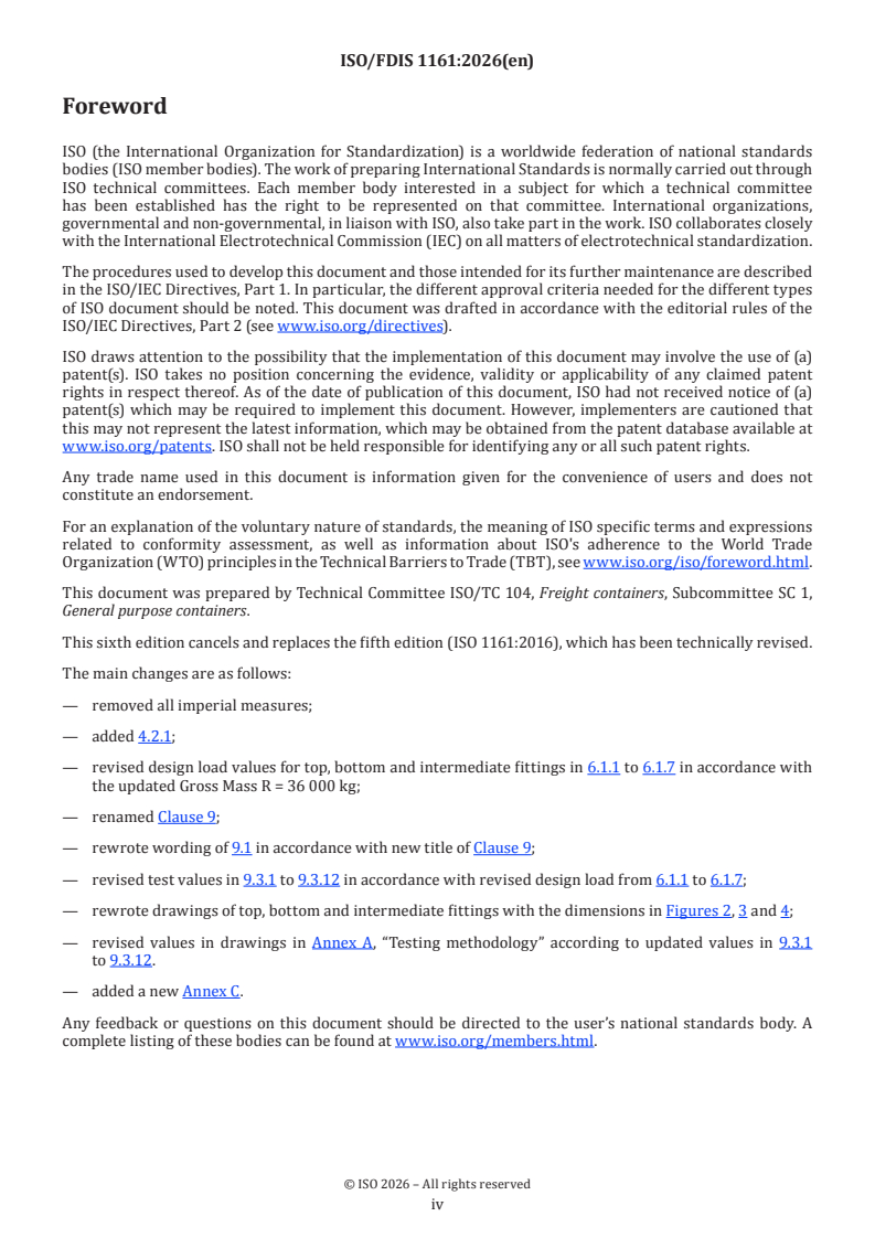 ISO 1161 ISO/FDIS 1161 - Series 1 freight containers — Corner and intermediate fittings — Specifications - Page 4 preview