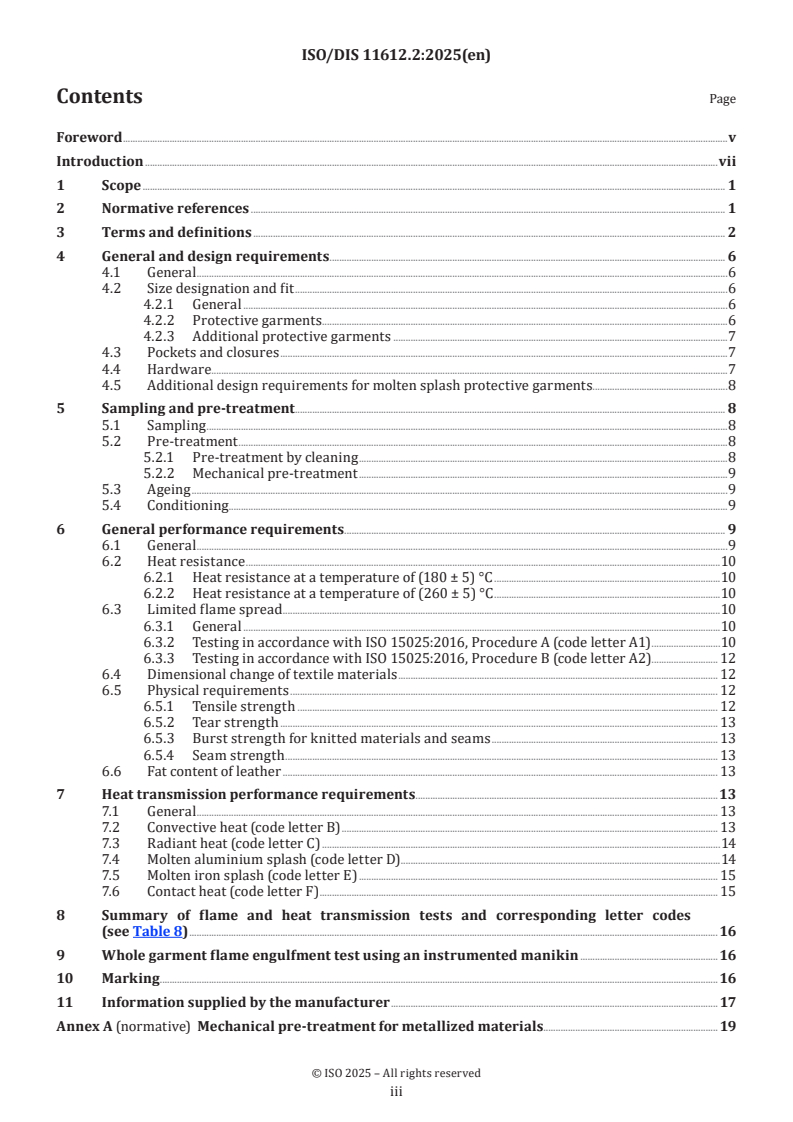 ISO/FDIS 11612 ISO/FDIS 11612 - Protective clothing — Clothing to protect against heat and flame — Minimum performance requirements/16/2024 - Page 3 preview