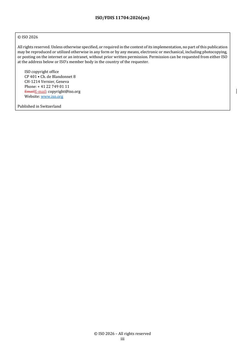 ISO/FDIS 11704 REDLINE ISO/FDIS 11704 - Water quality — Gross alpha and gross beta activity — Test method using liquid scintillation counting - Page 3 preview