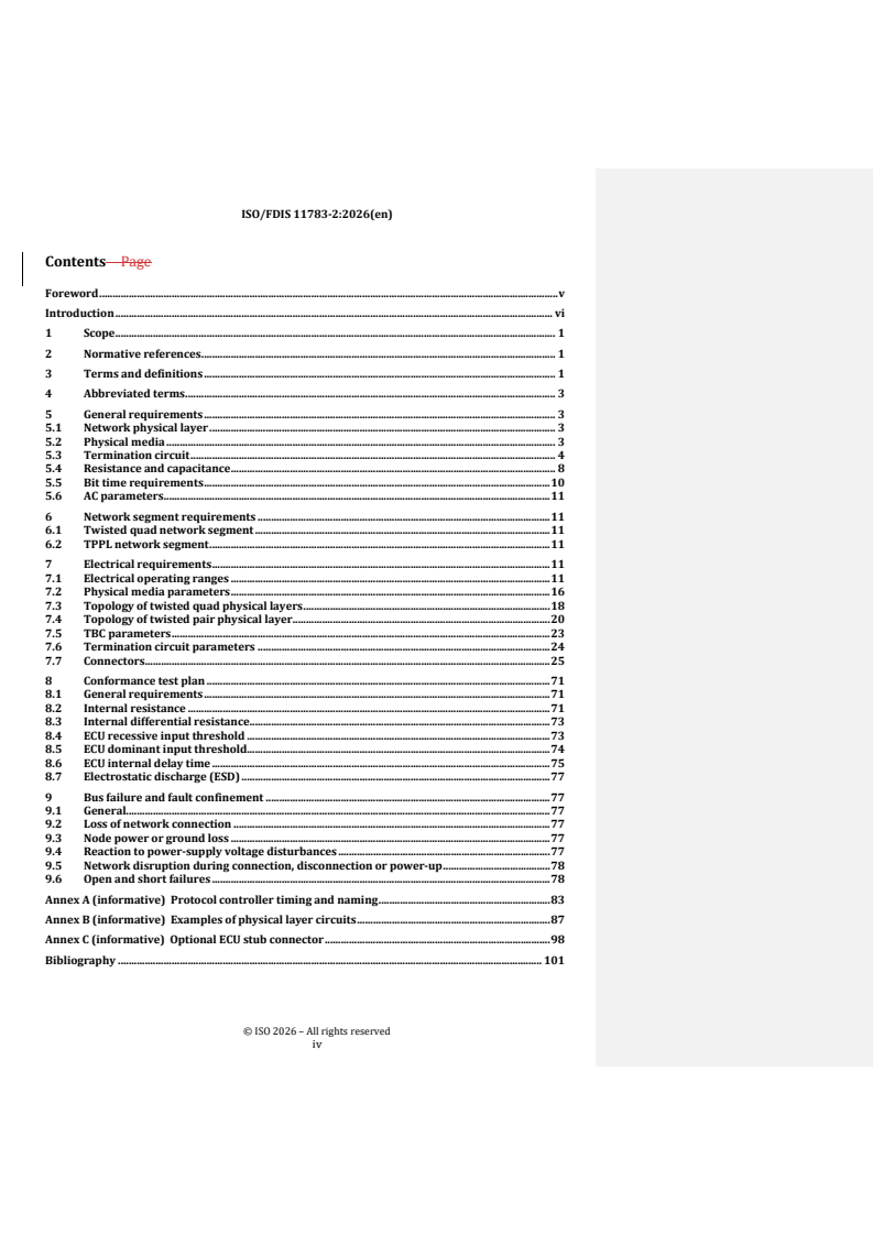 ISO/FDIS 11783-2 REDLINE ISO/FDIS 11783-2 - Tractors and machinery for agriculture and forestry — Serial control and communications data network — Part 2: Physical layer - Page 4 preview
