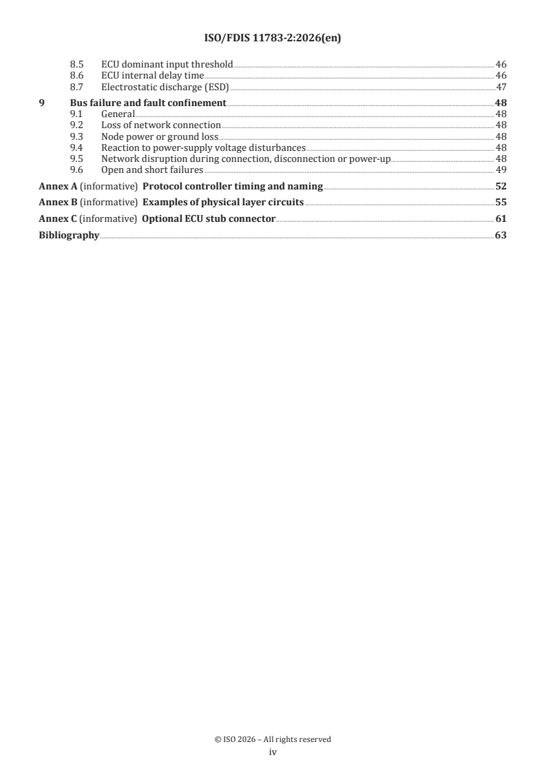 ISO/FDIS 11783-2 ISO/FDIS 11783-2 - Tractors and machinery for agriculture and forestry — Serial control and communications data network — Part 2: Physical layer - Page 4 preview