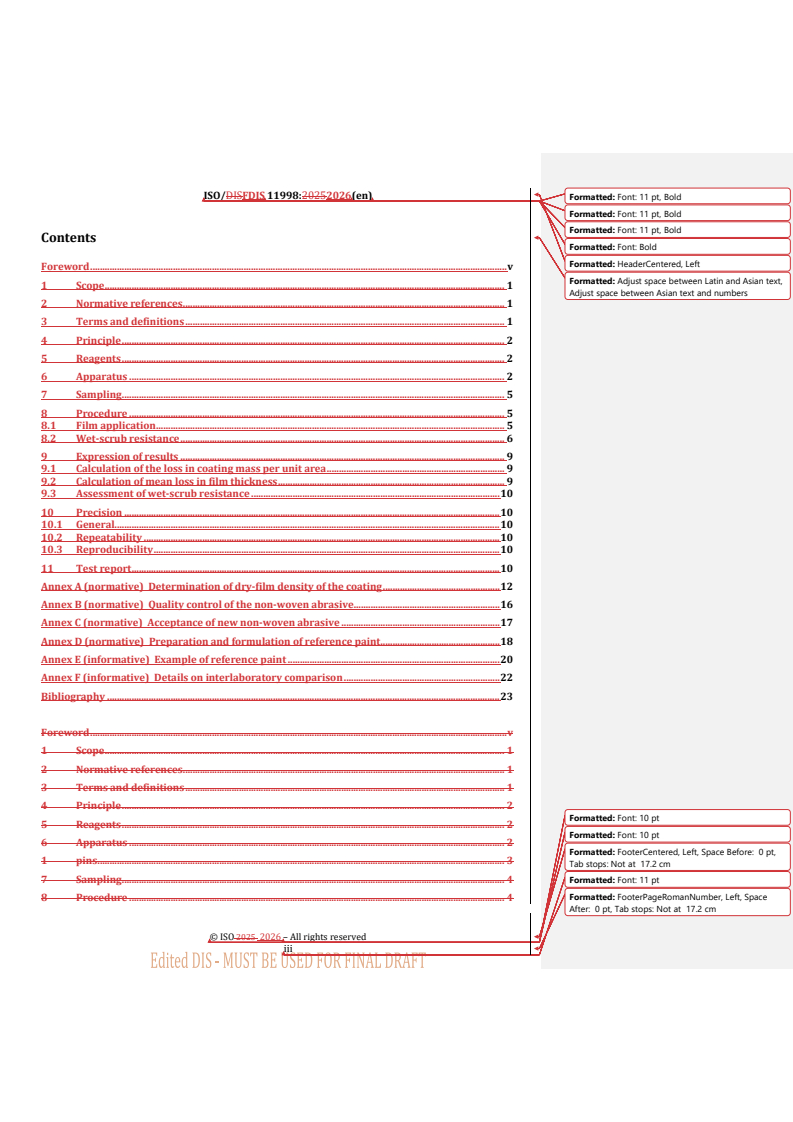 ISO/FDIS 11998 REDLINE ISO/FDIS 11998 - Paints and varnishes — Determination of wet-scrub resistance of coatings - Page 3 preview