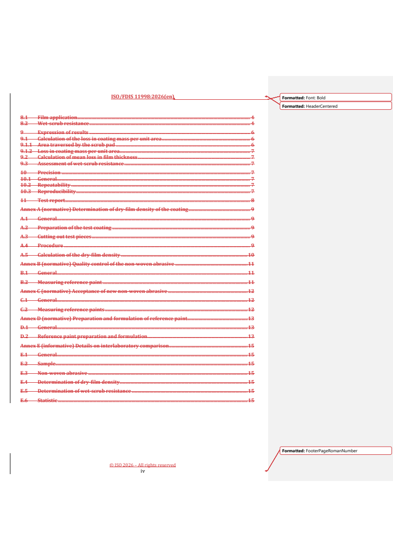 ISO/FDIS 11998 REDLINE ISO/FDIS 11998 - Paints and varnishes — Determination of wet-scrub resistance of coatings - Page 4 preview