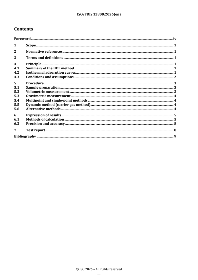 ISO/FDIS 12800 REDLINE ISO/FDIS 12800 - Nuclear fuel technology — Guidelines on the measurement of the specific surface area of uranium dioxide and plutonium dioxide powders by the BET method - Page 3 preview