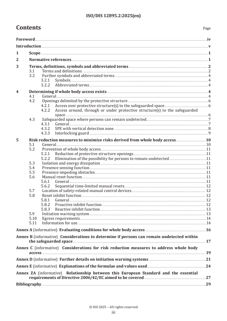 ISO/FDIS 12895 ISO/FDIS 12895 - Safety of machinery — Identification of whole body access and reduction of associated risk(s)/6/2025 - Page 3 preview