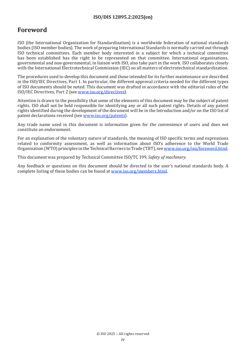 ISO/FDIS 12895 ISO/FDIS 12895 - Safety of machinery — Identification of whole body access and reduction of associated risk(s)/6/2025 - Page 4 preview