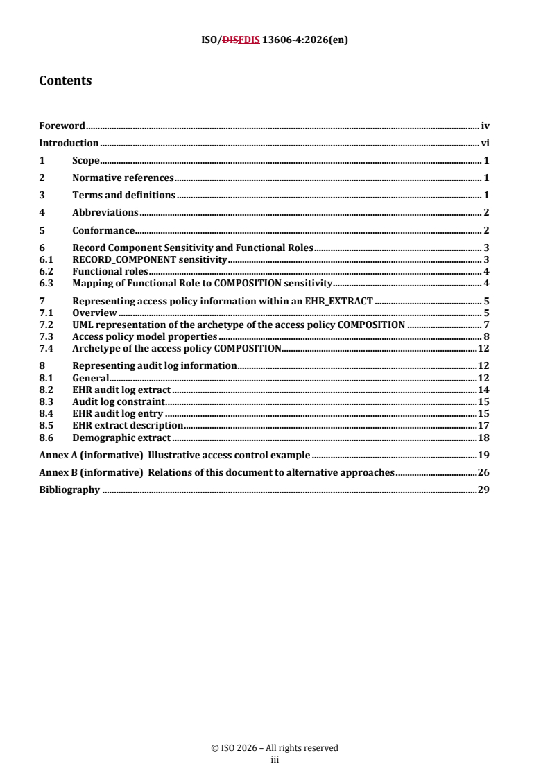 ISO/FDIS 13606-4 REDLINE ISO/FDIS 13606-4 - Health informatics — Electronic health record communication — Part 4: Security - Page 3 preview