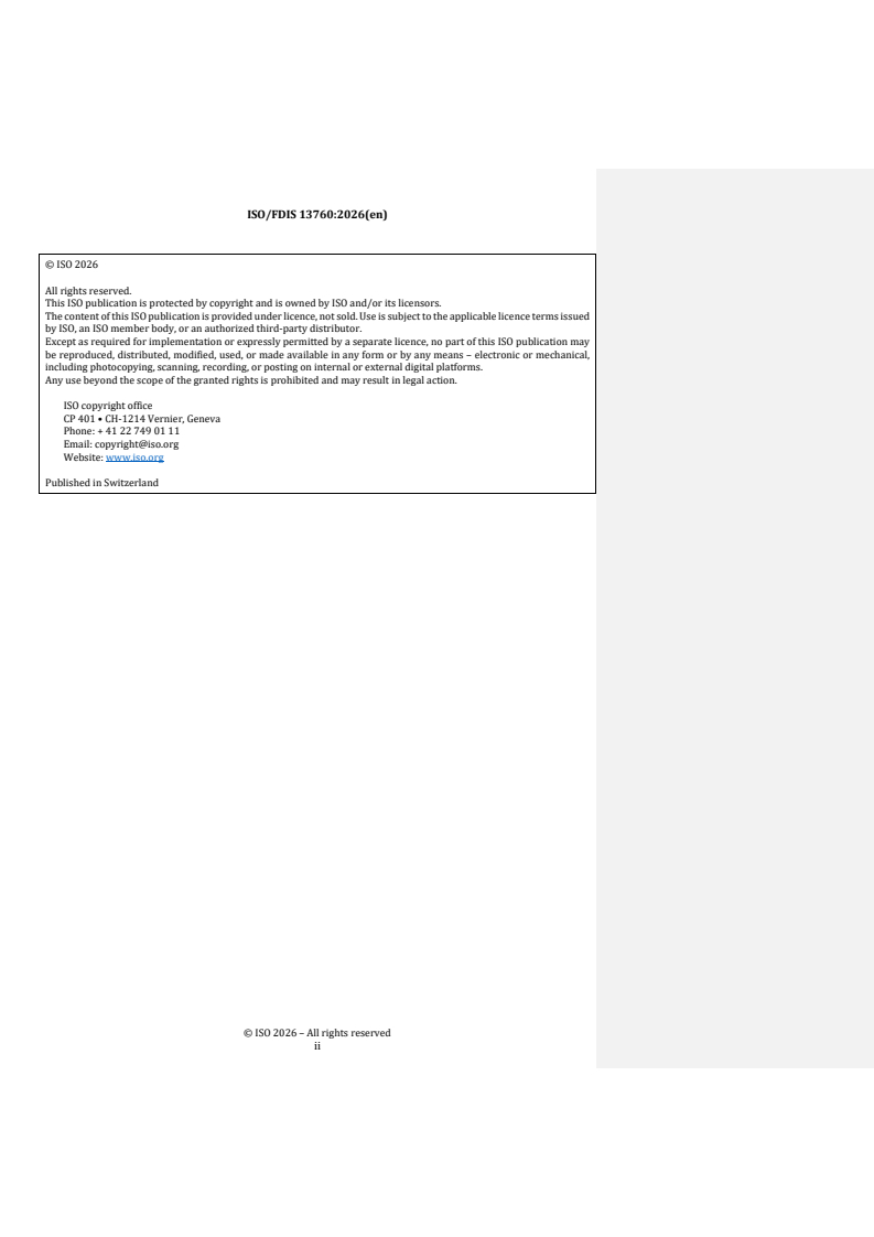 ISO/FDIS 13760 REDLINE ISO/FDIS 13760 - Plastics pipes for the conveyance of fluids under pressure — Miner’s rule — Calculation method for cumulative damage - Page 2 preview