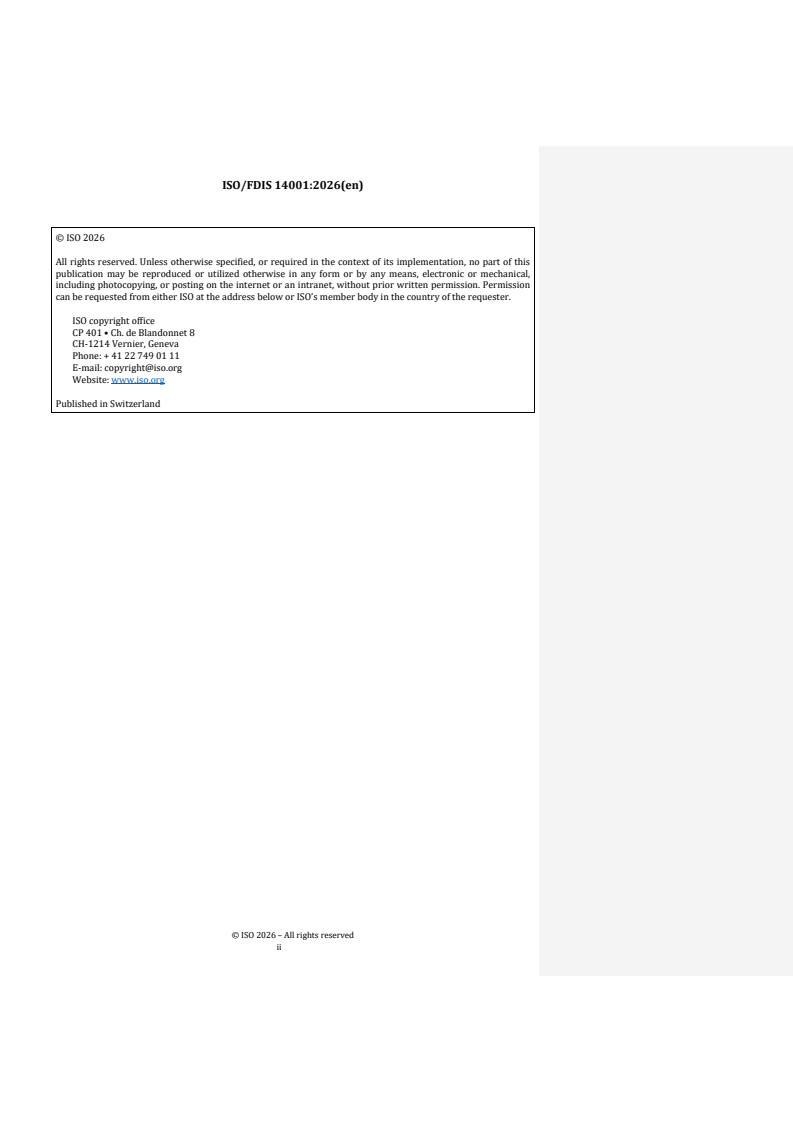 REDLINE ISO/FDIS 14001 - Environmental management systems — Requirements with guidance for use
Released:11. 12. 2025