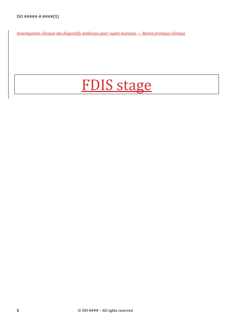 REDLINE ISO/FDIS 14155 - Clinical investigation of medical devices for human subjects — Good clinical practice
Released:10/3/2025