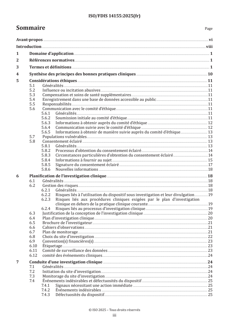 ISO 14155 ISO/FDIS 14155 - Investigation clinique des dispositifs médicaux pour sujets humains — Bonne pratique clinique
Released:15. 11. 2025 - Page 3 preview