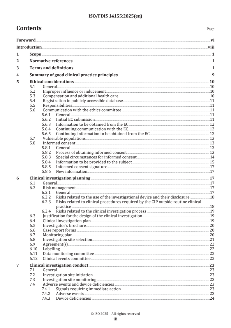 ISO 14155 ISO/FDIS 14155 - Clinical investigation of medical devices for human subjects — Good clinical practice
Released:10/3/2025 - Page 3 preview