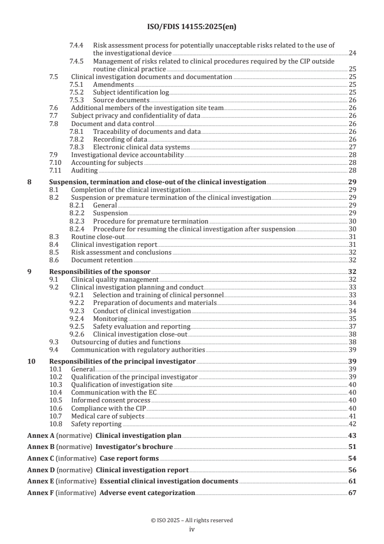 ISO 14155 ISO/FDIS 14155 - Clinical investigation of medical devices for human subjects — Good clinical practice
Released:10/3/2025 - Page 4 preview