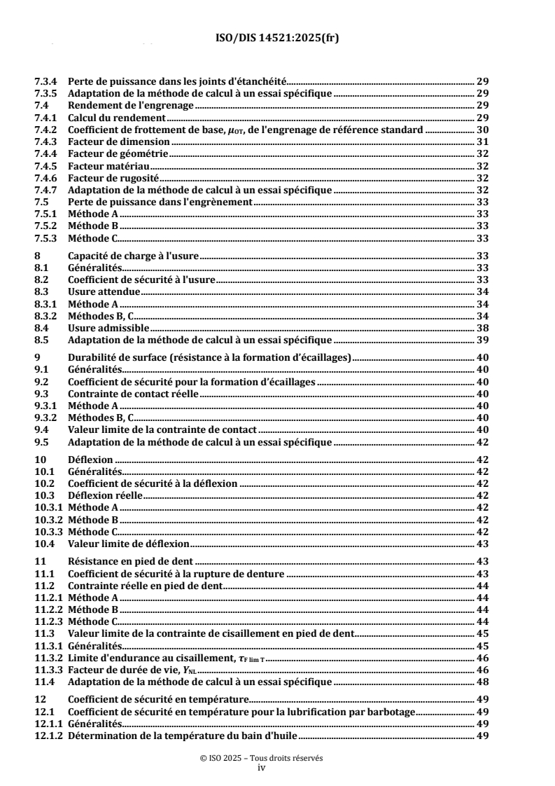 ISO 14521:2026 ISO/FDIS 14521 - Engrenages — Calcul de la capacité de charge des engrenages à vis/5/2025 - Page 4 preview