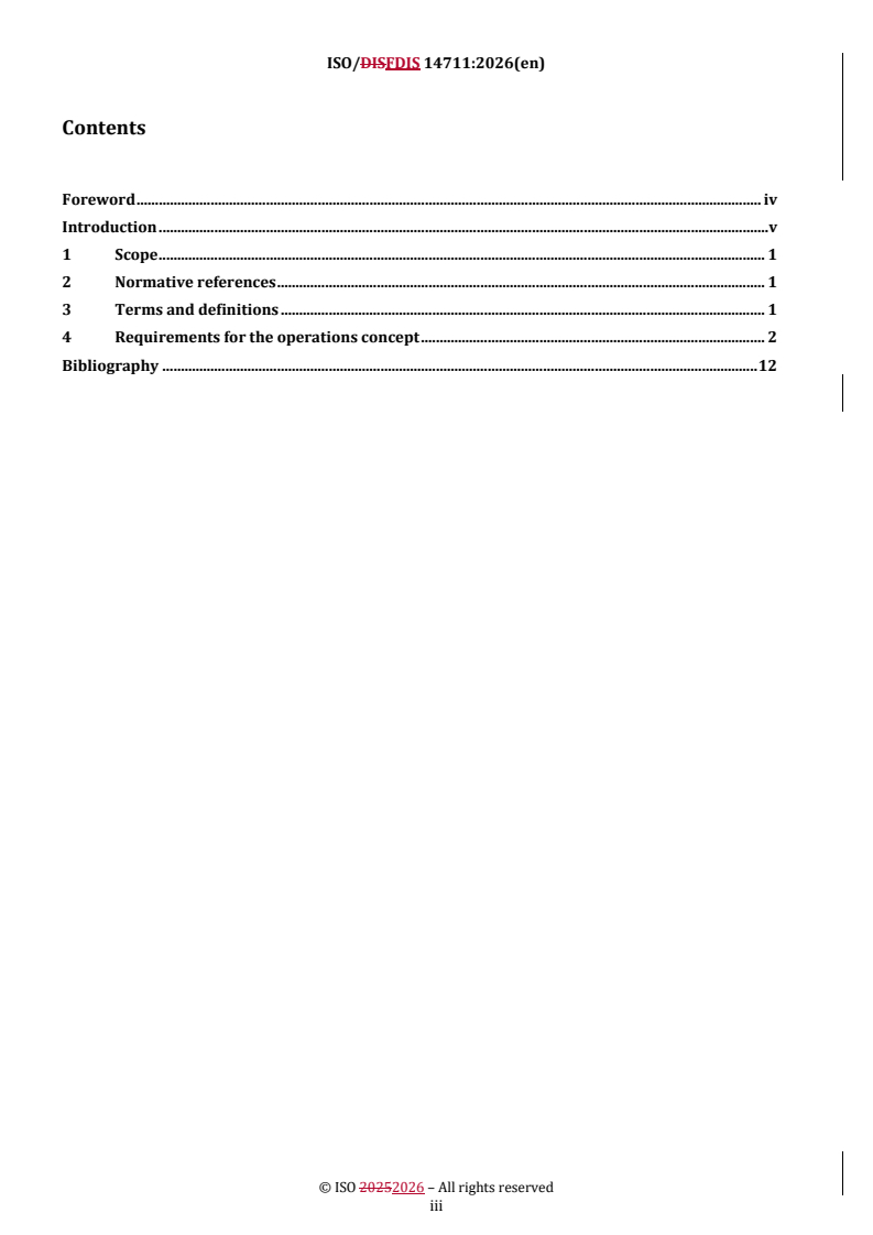 ISO/FDIS 14711 REDLINE ISO/FDIS 14711 - Space systems — Uncrewed mission operations concepts — Requirements and recommendations - Page 3 preview