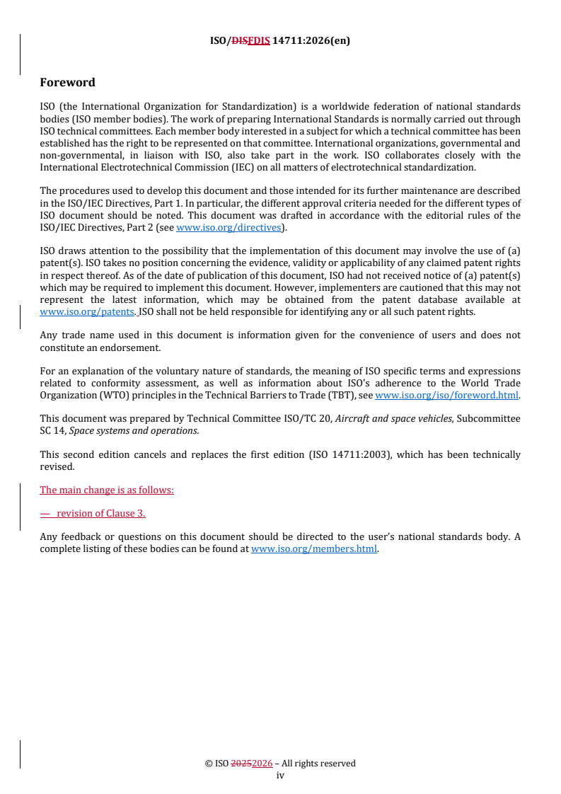 ISO/FDIS 14711 REDLINE ISO/FDIS 14711 - Space systems — Uncrewed mission operations concepts — Requirements and recommendations - Page 4 preview