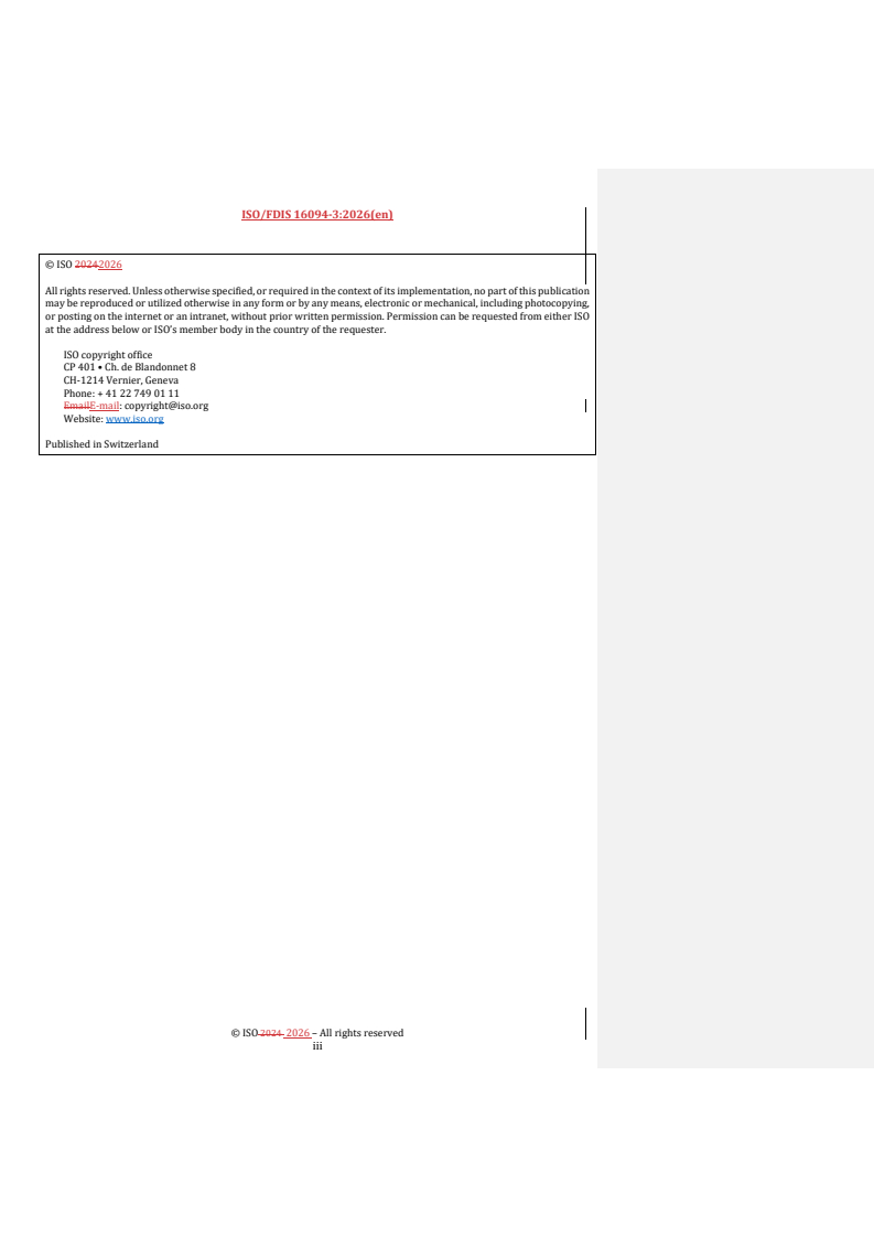 ISO/FDIS 16094-3 REDLINE ISO/FDIS 16094-3 - Water quality — Analysis of microplastic in water — Part 3: Thermo-analytical methods for waters with low content of suspended solids including drinking water - Page 3 preview