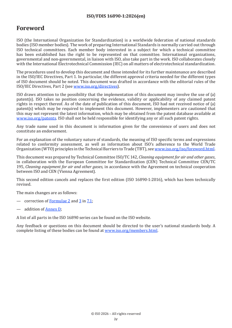 ISO/FDIS 16890-1 ISO/FDIS 16890-1 - Air filters for general ventilation — Part 1: Technical specifications, requirements and classification system based upon particulate matter efficiency (ePM) - Page 4 preview