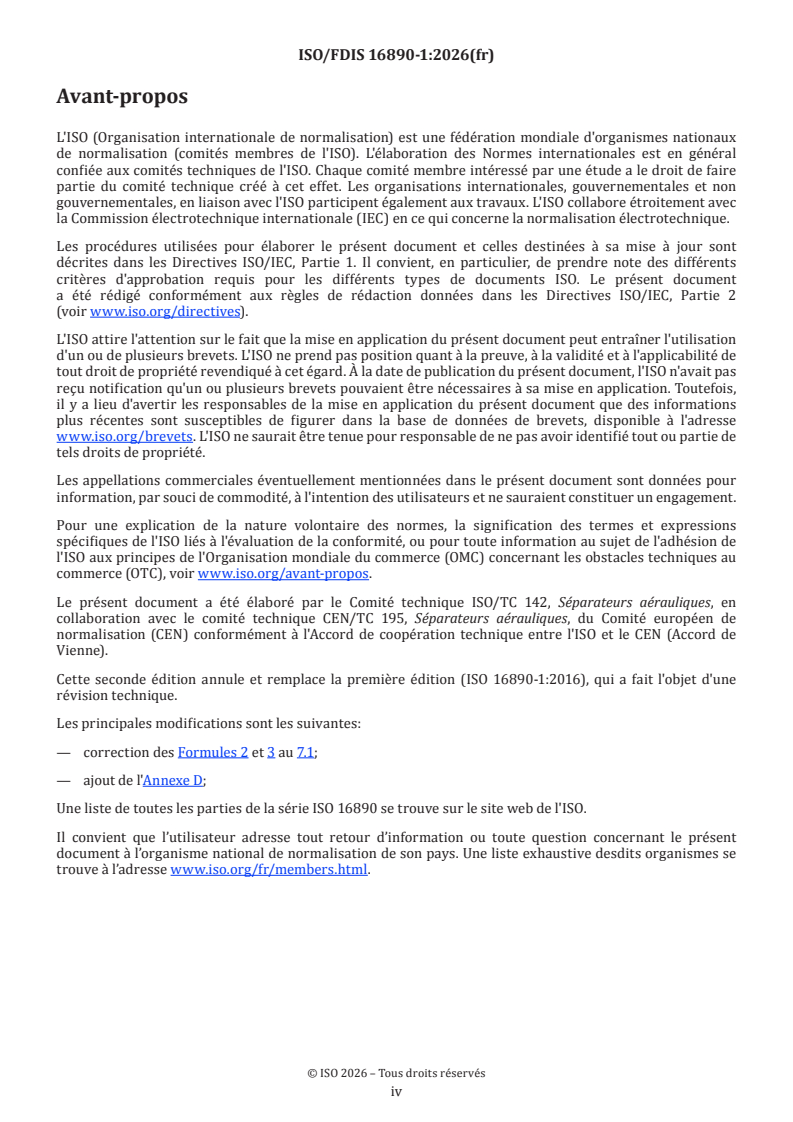 ISO/FDIS 16890-1 ISO/FDIS 16890-1 - Filtres à air de ventilation générale — Partie 1: Spécifications techniques, exigences et système de classification fondé sur l'efficacité des particules en suspension (ePM) - Page 4 preview