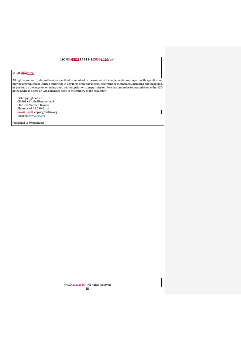 ISO/FDIS 16911-1 REDLINE ISO/FDIS 16911-1 - Stationary source emissions — Manual and automatic determination of velocity and volume flow rate of waste gas in ducts — Part 1: Manual reference method - Page 3 preview