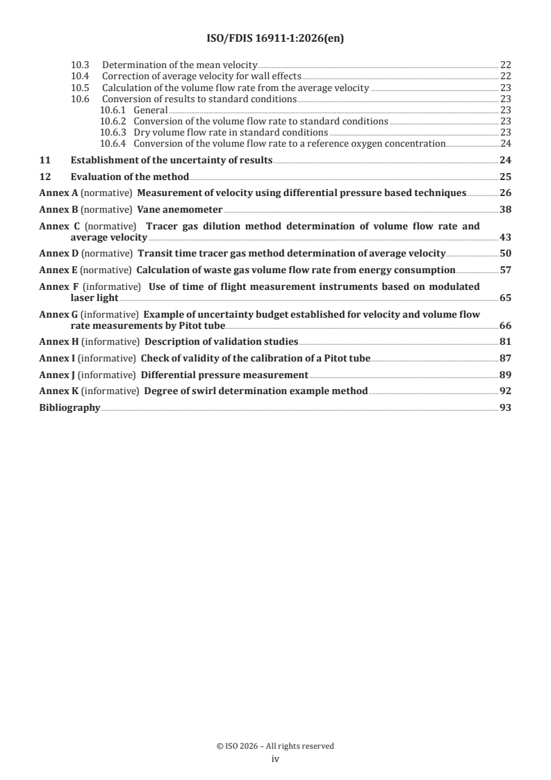 ISO/FDIS 16911-1 ISO/FDIS 16911-1 - Stationary source emissions — Manual and automatic determination of velocity and volume flow rate of waste gas in ducts — Part 1: Manual reference method - Page 4 preview