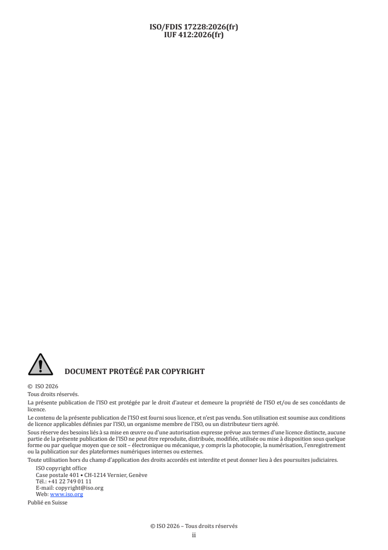 ISO/FDIS 17228 ISO/FDIS 17228 - Cuir — Essais de solidité des coloris — Changement de couleur avec vieillissement accéléré - Page 2 preview