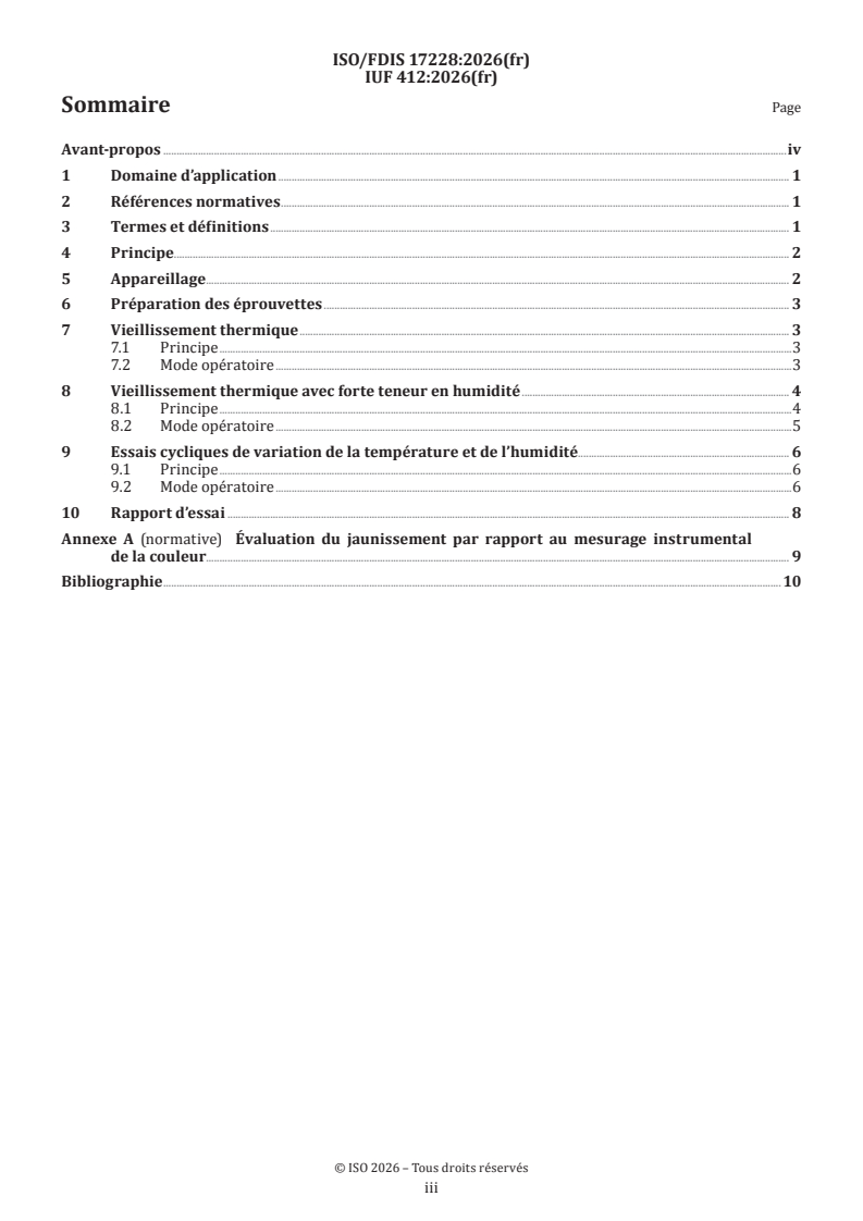 ISO/FDIS 17228 ISO/FDIS 17228 - Cuir — Essais de solidité des coloris — Changement de couleur avec vieillissement accéléré - Page 3 preview