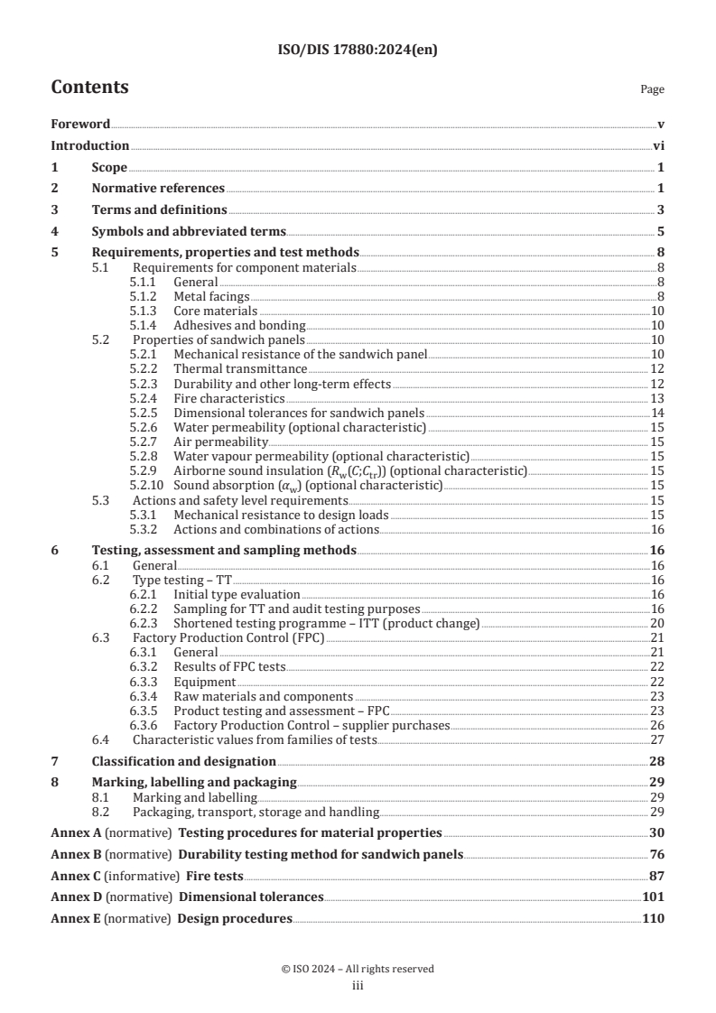 ISO/FDIS 17880 ISO/FDIS 17880 - Cellular plastics — Self-supporting metal faced sandwich panels/30/2024 - Page 3 preview