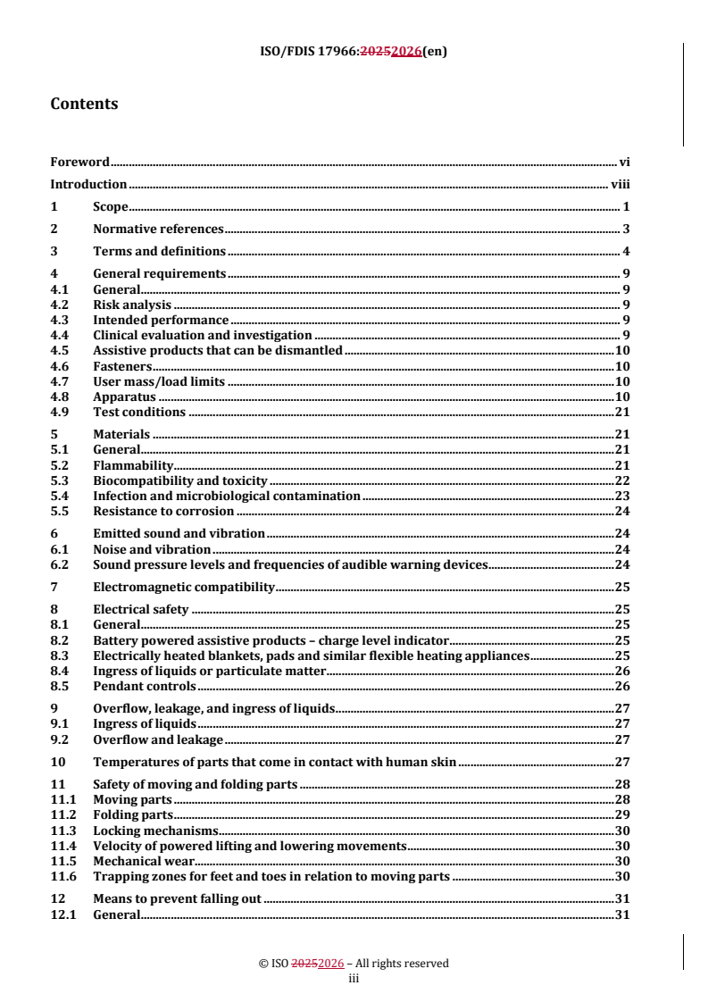 ISO/FDIS 17966 REDLINE ISO/FDIS 17966 - Assistive products for toileting, bathing and showering — Requirements and test methods - Page 3 preview