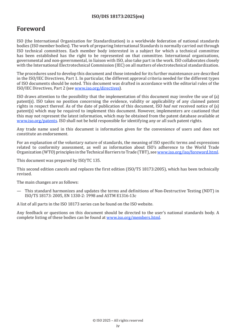 ISO 18173 ISO/FDIS 18173 - Non-destructive testing — General terms and definitions/28/2025 - Page 4 preview