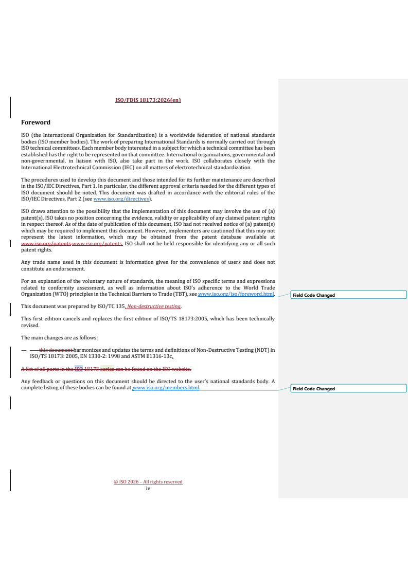 ISO 18173 REDLINE ISO/FDIS 18173 - Non-destructive testing — General terms and definitions - Page 4 preview