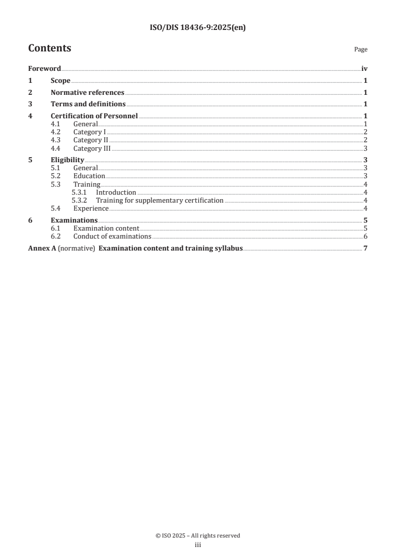 ISO/FDIS 18436-9 ISO/FDIS 18436-9 - Condition Monitoring and Diagnostics of Machine Systems — Requirements for training and certification of personnel — Part 9: Optical Gas Imaging/22/2025 - Page 3 preview