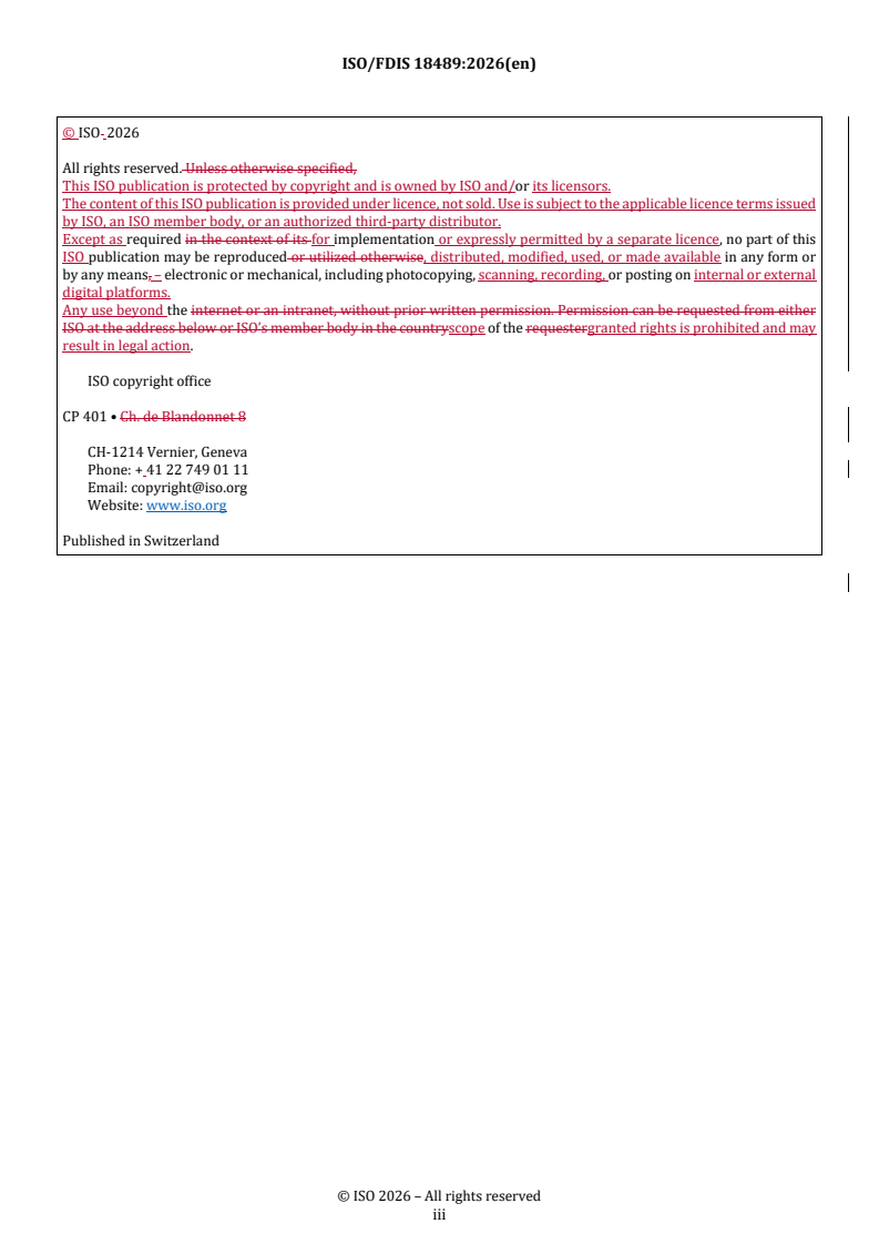 ISO/FDIS 18489 REDLINE ISO/FDIS 18489 - Thermoplastic materials for piping systems — Determination of resistance to slow crack growth under cyclic loading — Cracked round bar (CRB) test method - Page 3 preview