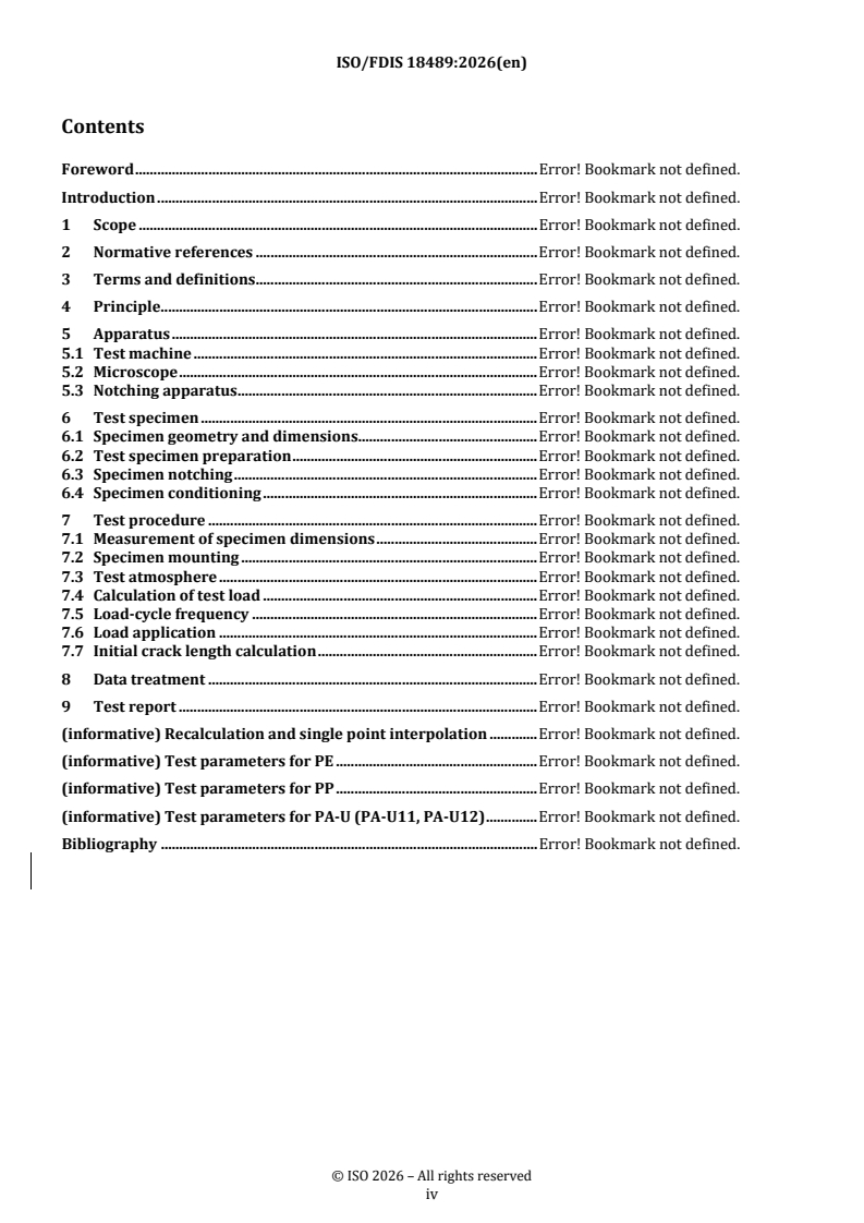 ISO/FDIS 18489 REDLINE ISO/FDIS 18489 - Thermoplastic materials for piping systems — Determination of resistance to slow crack growth under cyclic loading — Cracked round bar (CRB) test method - Page 4 preview