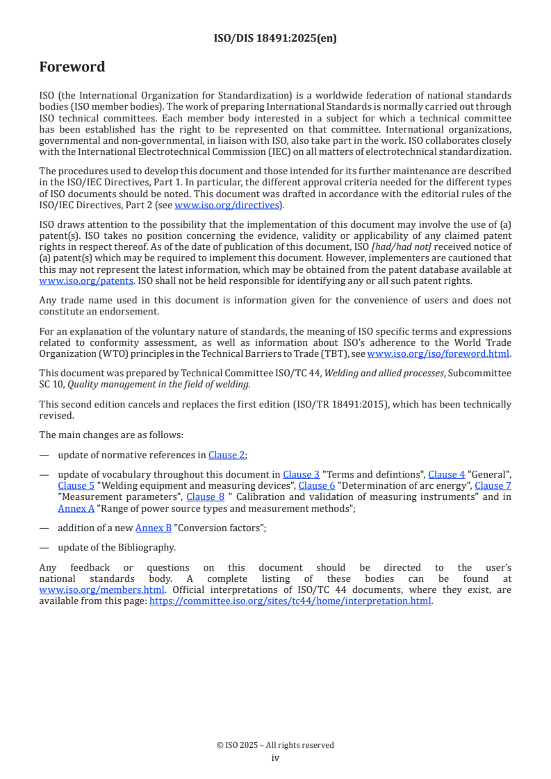 ISO/FDIS 18491 ISO/FDIS 18491 - Welding and allied processes — Measurement of arc energies/12/2025 - Page 4 preview