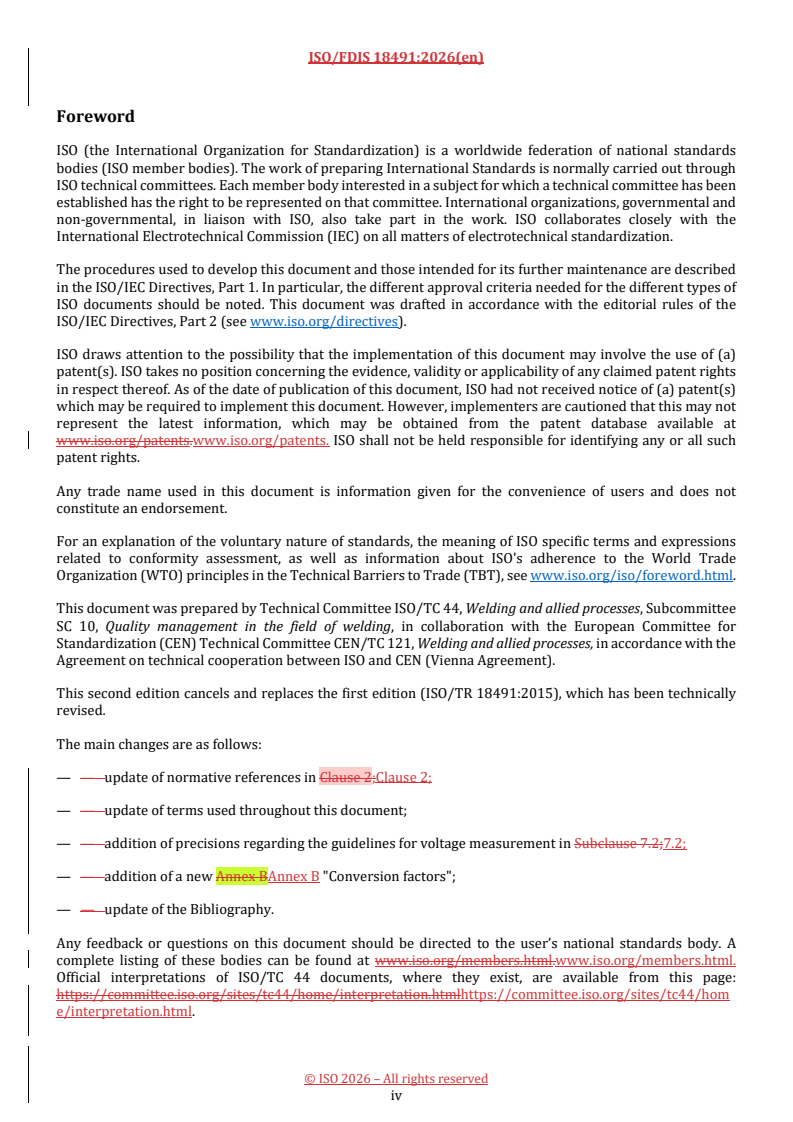 ISO/FDIS 18491 REDLINE ISO/FDIS 18491 - Welding and allied processes — Measurement of arc energies - Page 4 preview