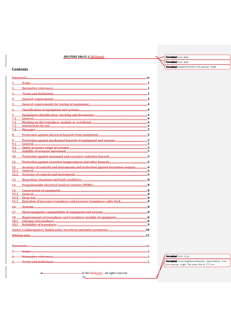 ISO/FDIS 18615-1 REDLINE ISO/FDIS 18615-1 - Traditional Chinese medicine — Electric radial pulse tonometric devices — Part 1: General requirements - Page 4 preview