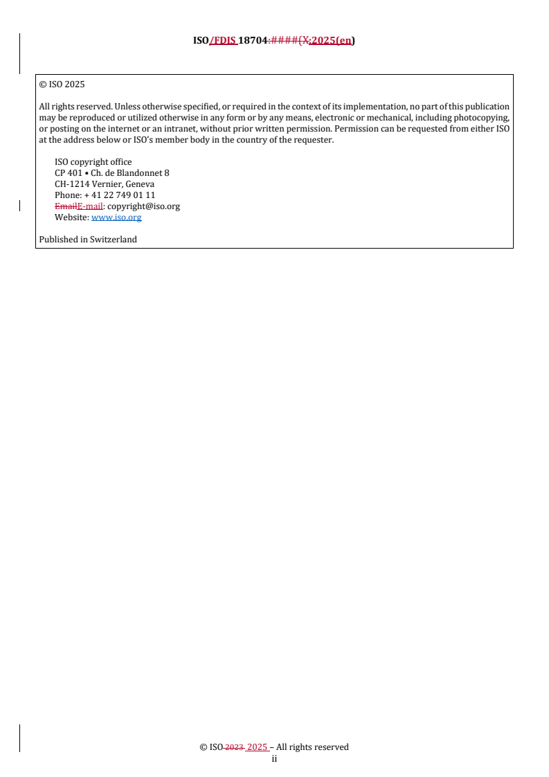 REDLINE ISO/FDIS 18704 - Molecular in vitro diagnostic examinations — Requirements and recommendations for pre-examination processes for urine and other body fluids — Isolated cell-free DNA
Released:3. 11. 2025