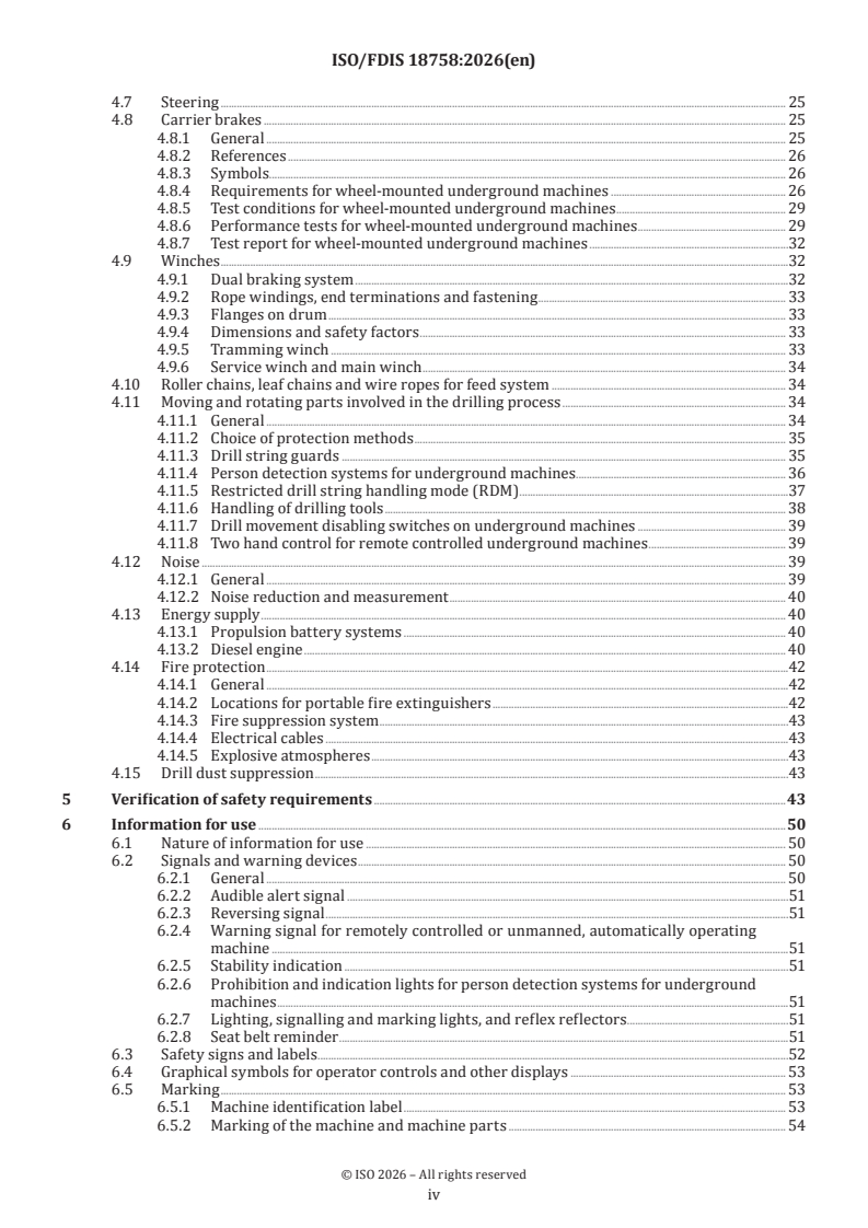 ISO/FDIS 18758 ISO/FDIS 18758 - Mining and earth-moving machinery — Rock drill rigs and rock reinforcement rigs — Safety requirements - Page 4 preview
