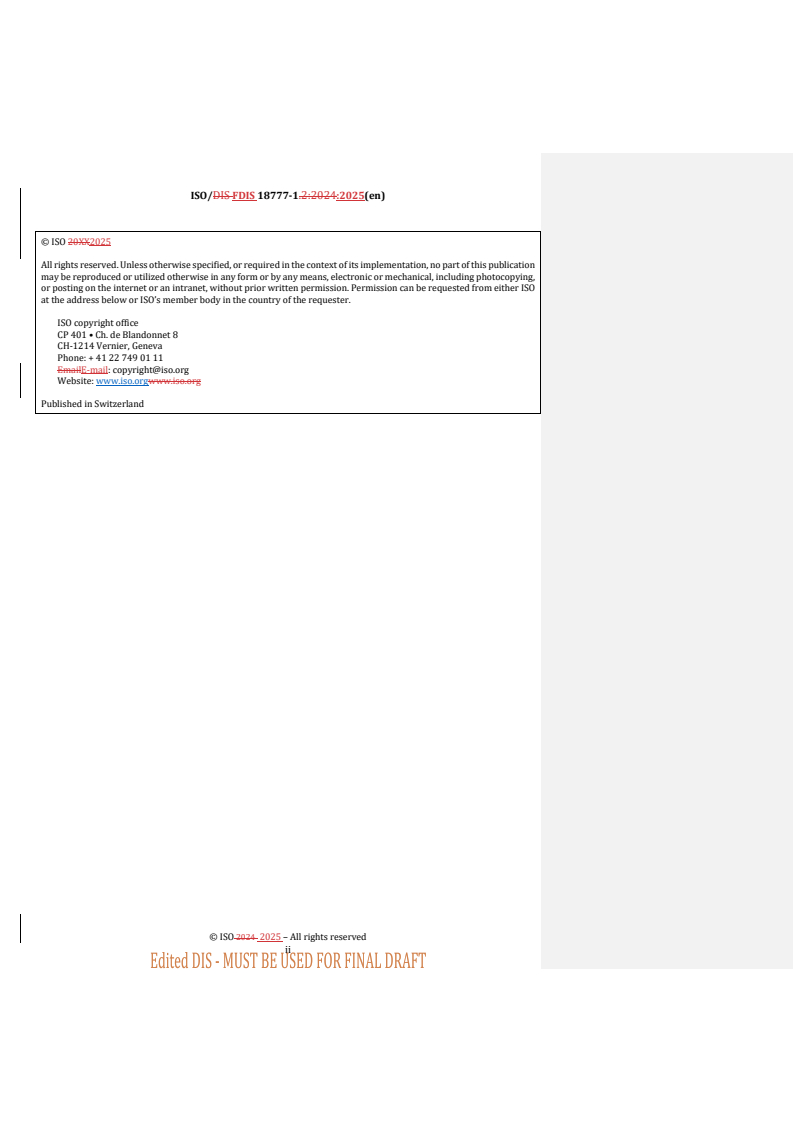 REDLINE ISO/FDIS 18777-1 - Transportable liquid oxygen systems for medical use — Part 1: Common requirements and particular requirements for base units
Released:9/23/2025