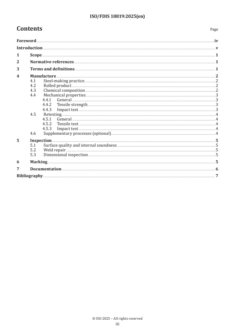 ISO/FDIS 18819 ISO/FDIS 18819 - Ships and marine technology — High-manganese austenitic steel — Specification for plates, sheets and coils below 6,0 mm for cryogenic temperature
Released:17. 11. 2025 - Page 3 preview