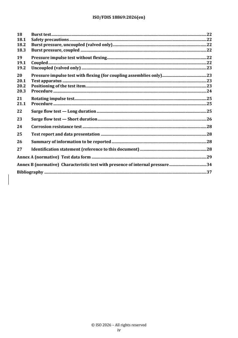 ISO/FDIS 18869 REDLINE ISO/FDIS 18869 - Hydraulic fluid power — Test methods for couplings actuated with or without tools - Page 4 preview