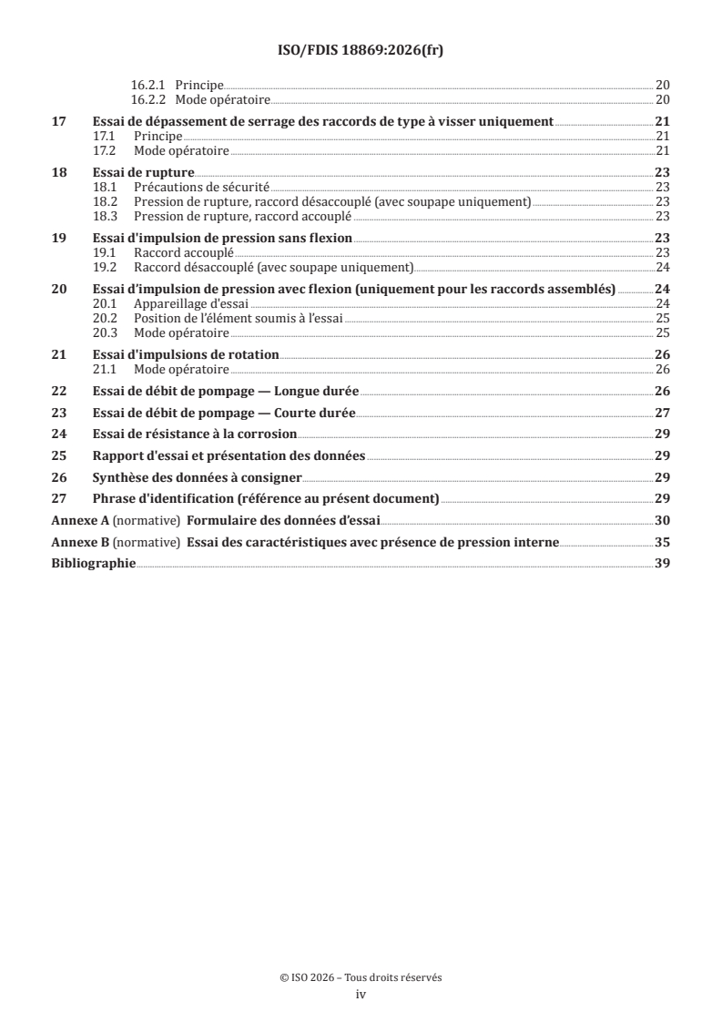ISO/FDIS 18869 ISO/FDIS 18869 - Transmissions hydrauliques — Méthodes d'essai pour les raccords actionnés avec ou sans outils - Page 4 preview