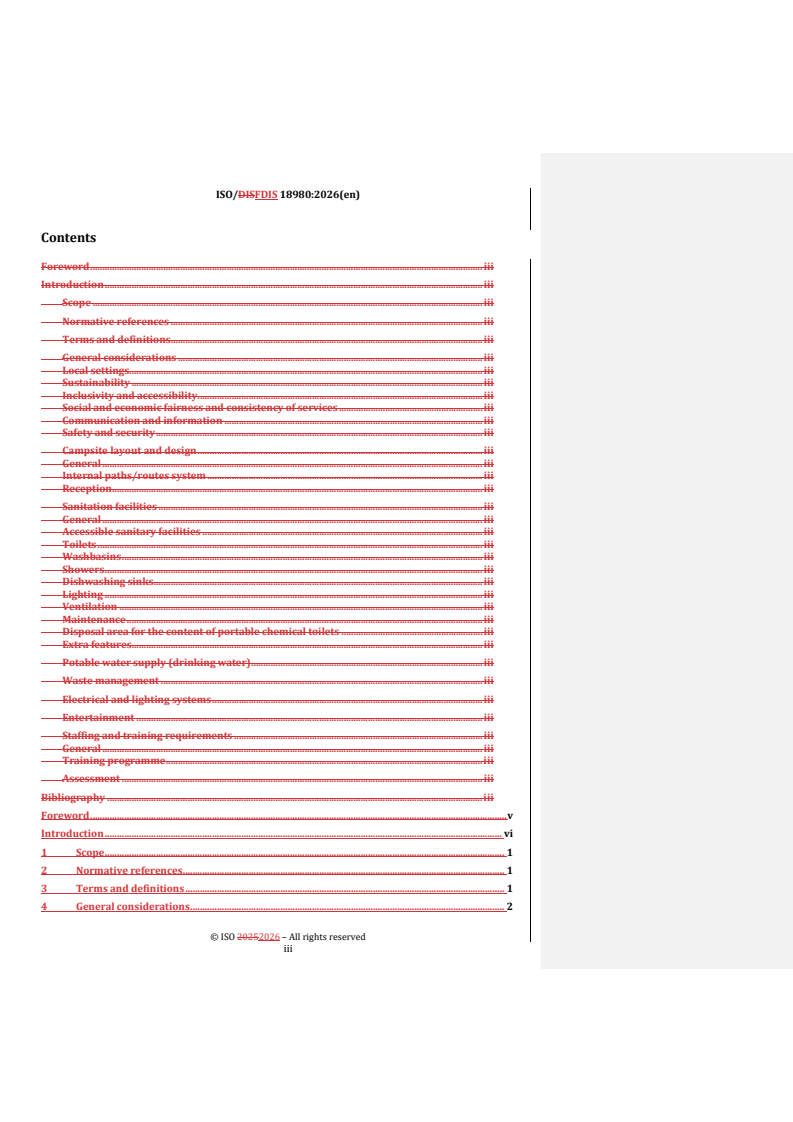 ISO 18980 REDLINE ISO/FDIS 18980 - Tourism and related services — Camping tourism — Requirements and recommendations for campsite facilities and services - Page 3 preview