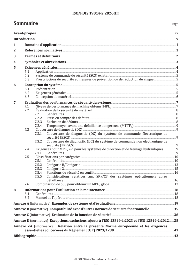 ISO/FDIS 19014-2 ISO/FDIS 19014-2 - Engins de terrassement — Sécurité fonctionnelle — Partie 2: Conception et évaluation des exigences de matériel et d’architecture pour les parties du système de commande relatives à la sécurité - Page 3 preview