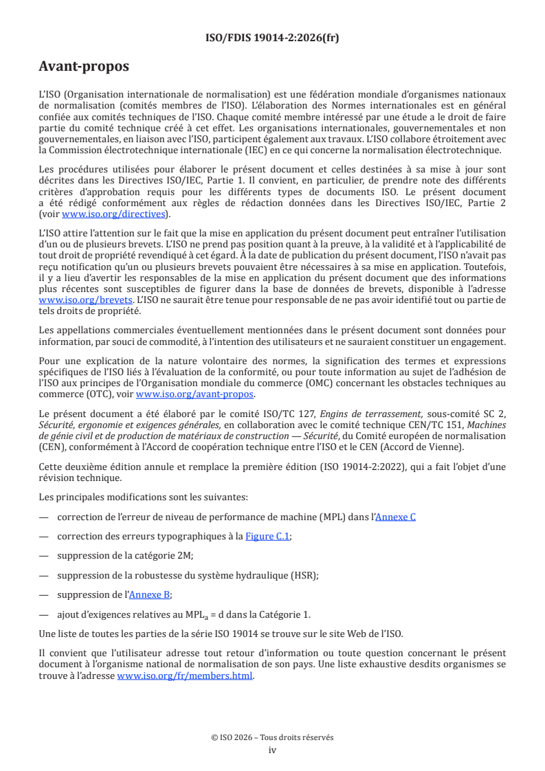 ISO/FDIS 19014-2 ISO/FDIS 19014-2 - Engins de terrassement — Sécurité fonctionnelle — Partie 2: Conception et évaluation des exigences de matériel et d’architecture pour les parties du système de commande relatives à la sécurité - Page 4 preview