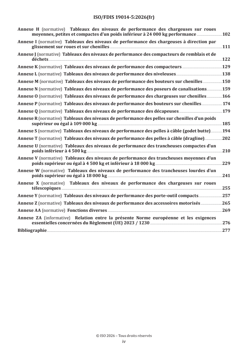 ISO/FDIS 19014-5 ISO/FDIS 19014-5 - Engins de terrassement — Sécurité fonctionnelle — Partie 5: Tableaux des niveaux de performance - Page 4 preview